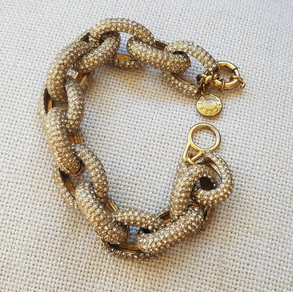 J. Crew Pave Gold Chain Bracelet